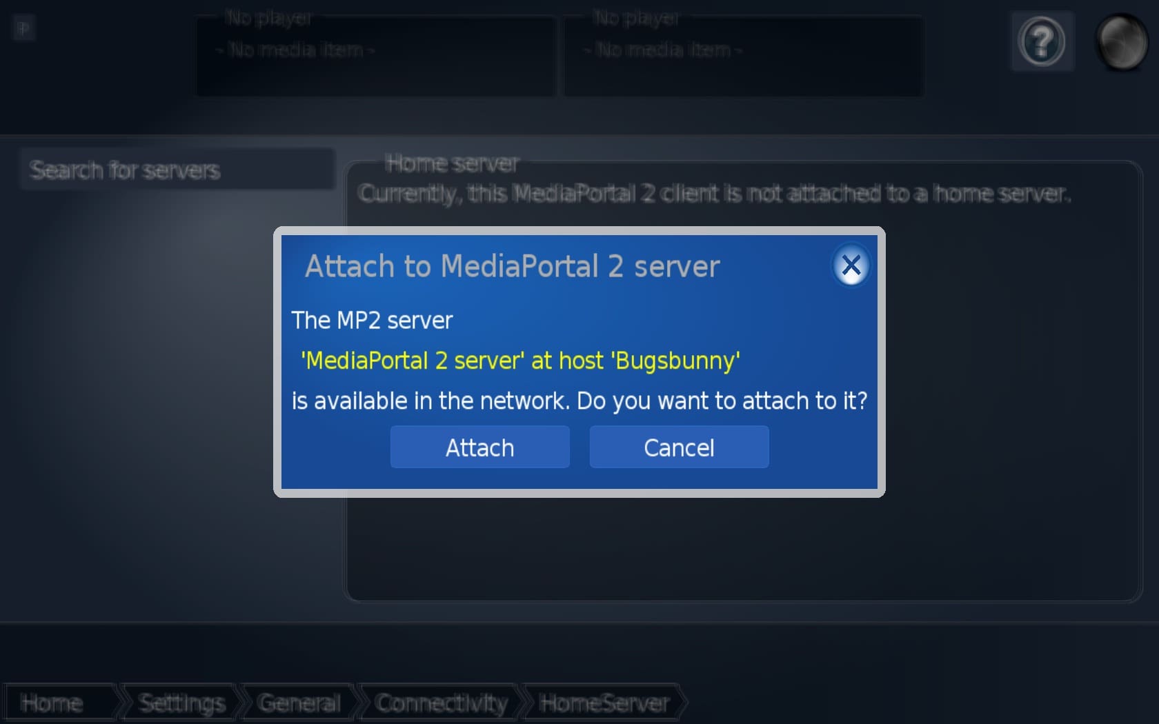 mediaportal client cannot connect to server
