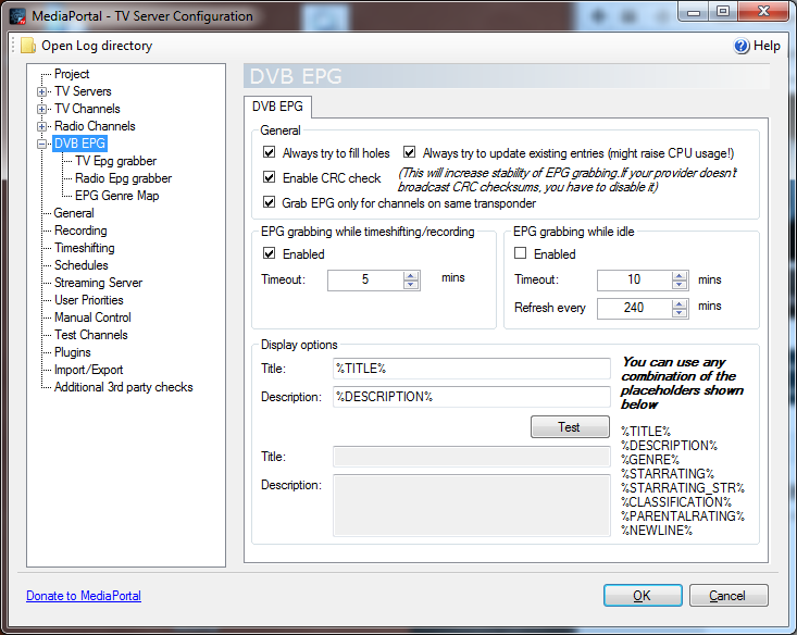 mediaportal 2 epg not working