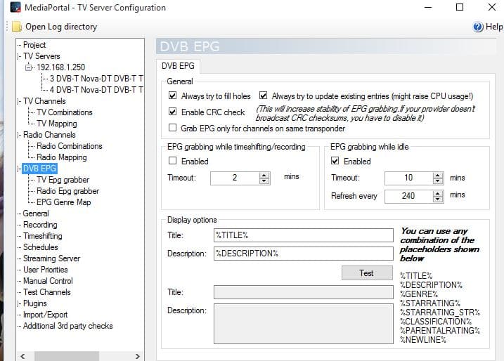 mediaportal 2 epg not working